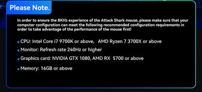 Attack Shark R2 vezeték nélküli gamer egér PAW3950 8K, könnyű magnéziumötvözet gamer egér, Bluetooth tri-mode kapcsolattal játékhoz/irodai használatra