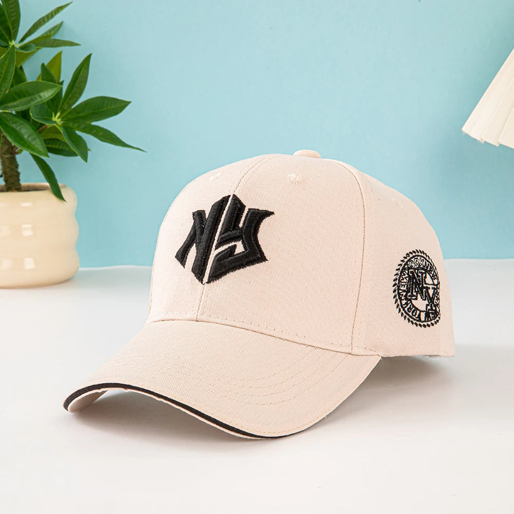 1pc unisex baseball cap with embroidered New York logo and stars - Lightweight cap, stretchable for adjustable buckle outdoor fi