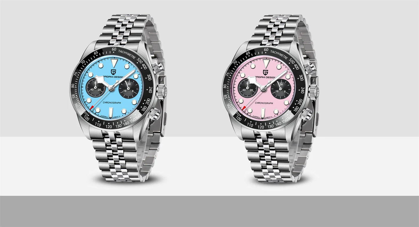 2026 New PAGANI DESIGN BB Flamingo Chronograph Luxury Sports Quartz Watch Men Sapphire mirror 100M Waterproof Fashion Wristwatch