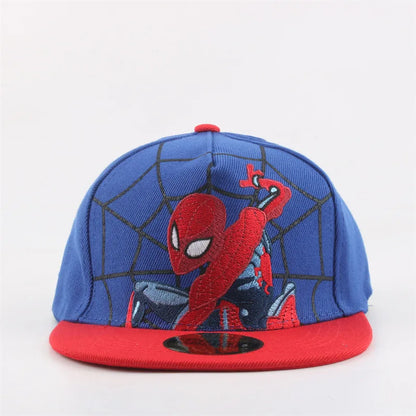 Spider-Man Marvel Peripheral Anime Baseball Cap Cotton Flat Brim Hat Cartoon Decoration Accessories Kid’s Gift Sun Shade Travel