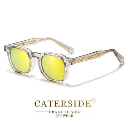 CATERSIDE Fashion Mirror Men Polarized Sunglasses Luxury Core Insert Leg Design Sun Glasses Women Party Outdoor Travel Glasses