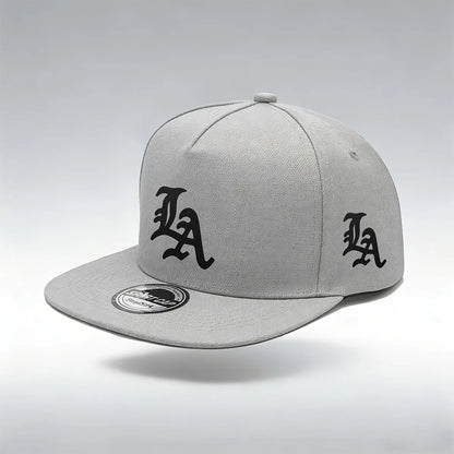 1pc "LA" Letters Print Snapback Cap-Adjustable,Funky Street Hip-Hop Style,Breathable Baseball Hat with Flat Brim for Men & Women
