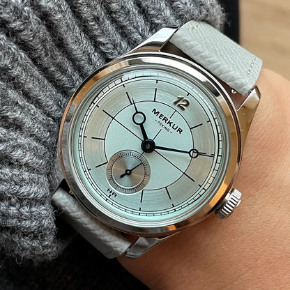 The New MERKUR Cross Line Sector Dial Green Retro Casual Watch for Men Business Series Manual Chorded Watch Relogio Metal