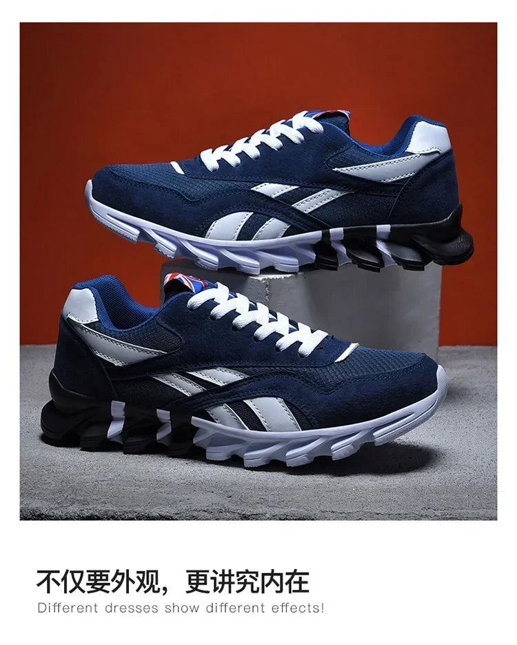 Brand Trend størrelse 46 47 48 slidstærke fitness-sneakers til mænd med støddæmpning, tyk sål og åndbare udendørs løbesko til mænd