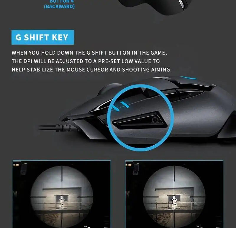 „Logitech G402“ žaidimų pelė su „Fusion Engine“ technologija, 4 DPI nustatymais, 32 bitų procesoriumi ir neslystančia danga profesionaliam konkurenciniam žaidimui