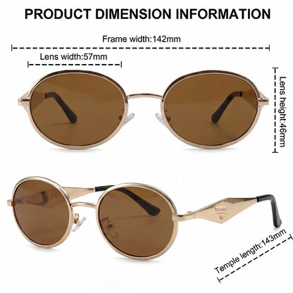 Metal Frame Round Punk Photochromic Sunglasses Women 2026 Luxury Brand Designer Steampunk Oval Sun Glasses Outdoor Eyewear Shade