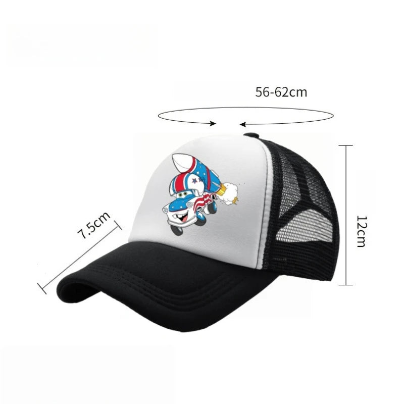 Anime Cars Lightning McQueen Cartoon Figure Print Fashion Baseball Cap Girls Boys Summer Casual Adjustable Sun Hat Birthday Gift