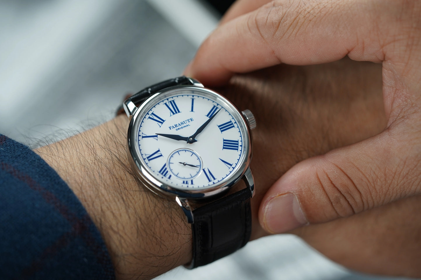 FARASUTE New 39mm Manual Customized Mechanical Movement Watch Men Casual Power Reserve 80 hours Sapphire Wristwatch reloj hombre