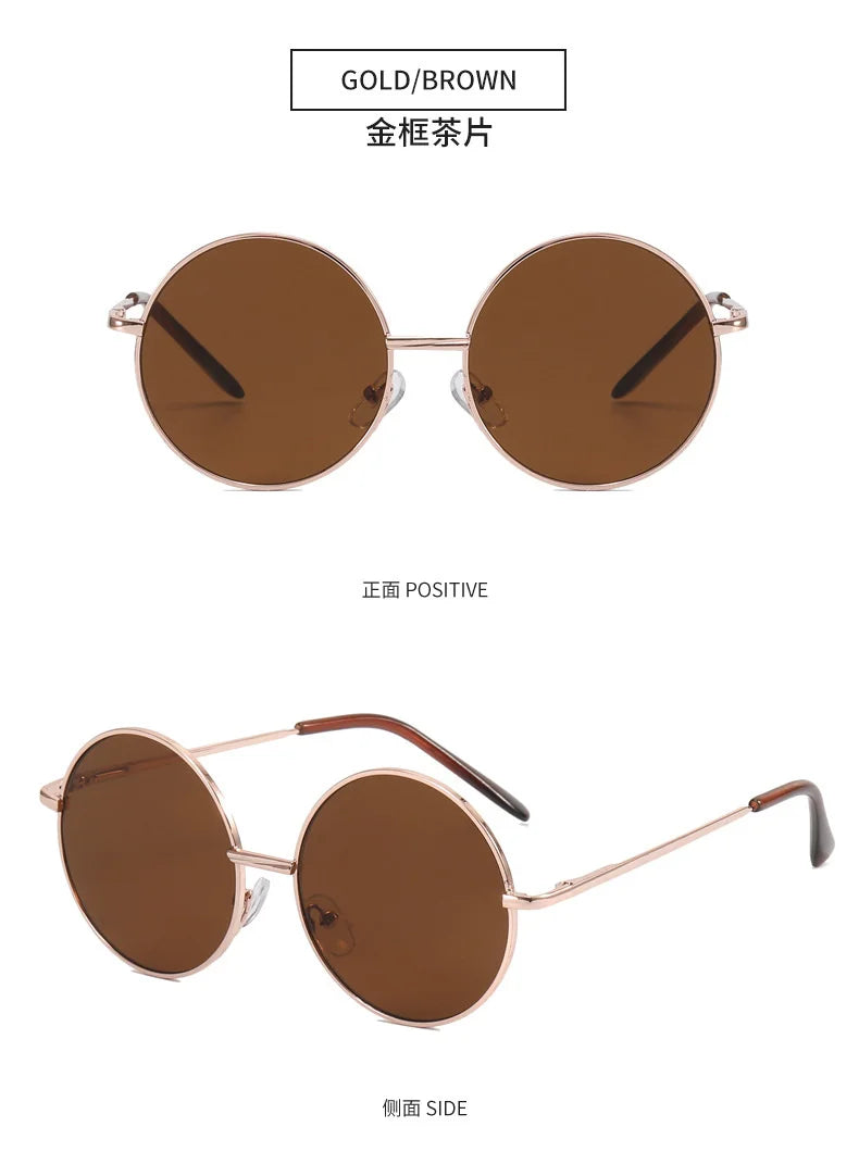 Children's sunglasses metal frame round sunglasses  simple anti ultraviolet tide children's glasses