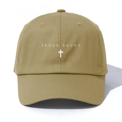 1pc JESUS SAVES Print  Baseball Cap for Adults,Minimalist Retro Style Casual Soft Adjustable Dad Hat,Perfect As Gift