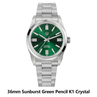 Watchdives WD1016 V3 Quartz Watch 37mm Stainless Steel Case Sapphire Vintage Watch  VH31 Sweep Movemet 100m Waterproof Men Watch