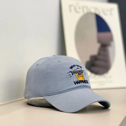 Baseball Cap Women Men Cat Fish Embroidery Snapback Hats For Women Dad Hat Female Couple Sunshade Outdoor Street Soft Top New
