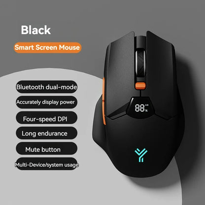 2.4G Bluetooth draadloze muis met schermweergave, 600mAh batterij met grote capaciteit en licht klinkende knoppen voor gaming en kantoor