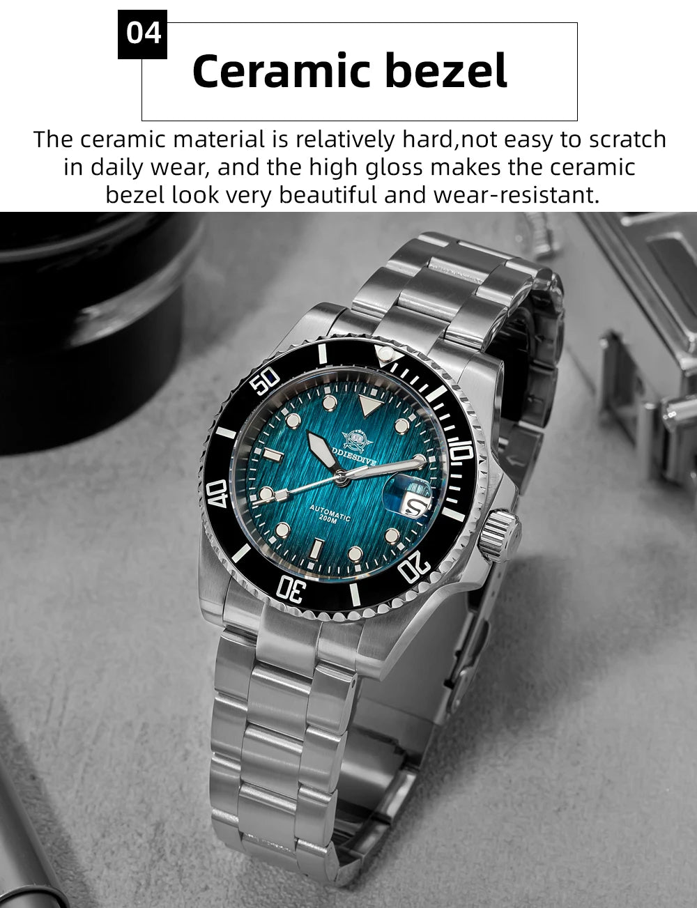 ADDIESDIVE Hot selling Men's Automatic Watch Sapphire Glass 200m Waterproof Watch BGW9 Night Light Classic Men's Watch AD2536