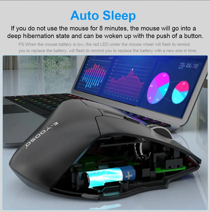 E-YOOSO 2.4G bezdrátová myš PAW3212 4800 DPI ergonomická myš herní myš kancelářská myš pro notebook PC, laptop a MacBook