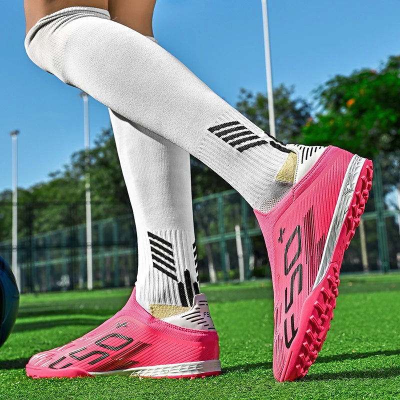 Chaussures de football pour hommes, crampons de football pour terrain en gazon, chaussures de sport pour entraînement, crampons de football antidérapants, crampons de football.