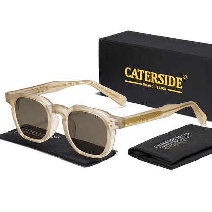 CATERSIDE Retro Punk Men Sunglasses Small Frame Square Personalized Design Sun Glasses Women Travel Party Business Festival Gift