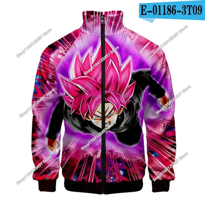 Anime Goku Dragon Ball Jacket Men Women Harajuku Hip Hop Japanese Zip Up Hoodies Goku Clothes Stand Collar Sweatshirt
