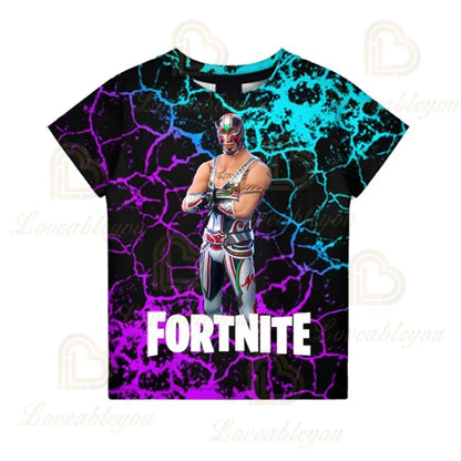 Detské letné tričko Fortnite Victory Royale Ninja Fashion 3D s krátkym rukávom, detské oblečenie s kreslenou potlačou