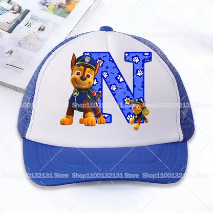 PAW Patrol Mesh Baseball Caps Cartoon Chase Letter Adult Kids Sports Hats Anime Summer Outdoor Sunshade Peaked Cap Boy Girl Gift
