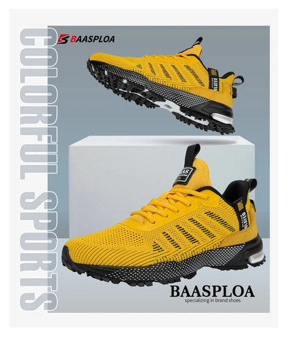 Baasploa professionele hardloopschoenen voor heren, lichtgewicht designer mesh sneakers voor heren, veterschoenen voor outdoor sport en tennis