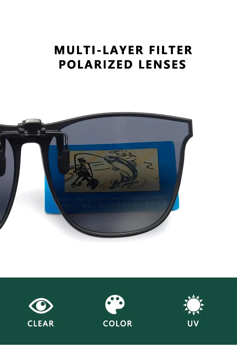 Polarized Rimless Men Clip On Sunglasse Glasses Narrow Clip-on Lenses Women Anti-glare Sunglasses UV400 Goggles New In
