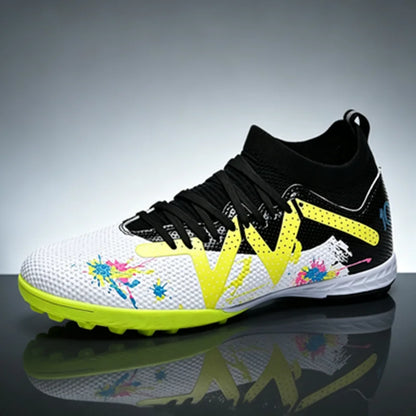 Chaussures de football TF pour adultes, semelle en caoutchouc résistante à l'usure pour terrain synthétique, chaussures de football légères en PU pour hommes, pour matchs sur gazon extérieur