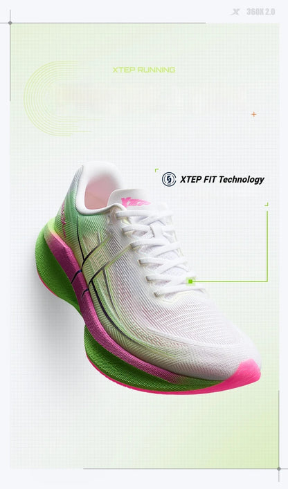 Xtep 360X 2.0 Professional Marathon Running Shoes Men's Racing Carbon Plate Shock Absorbent Sports Training Shoes 975219110035