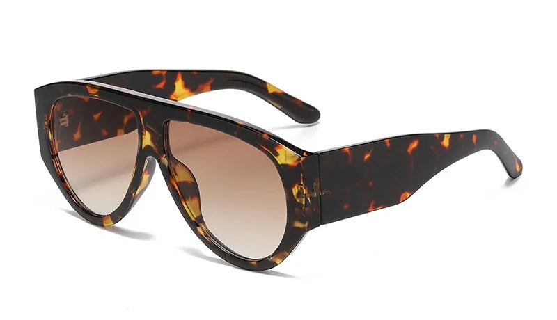 Oversized Pilot Sunglasses Women Fashion 2026 Luxury Big Frame One Piece Gradient Sunglasses Retro Classic Thick Shades