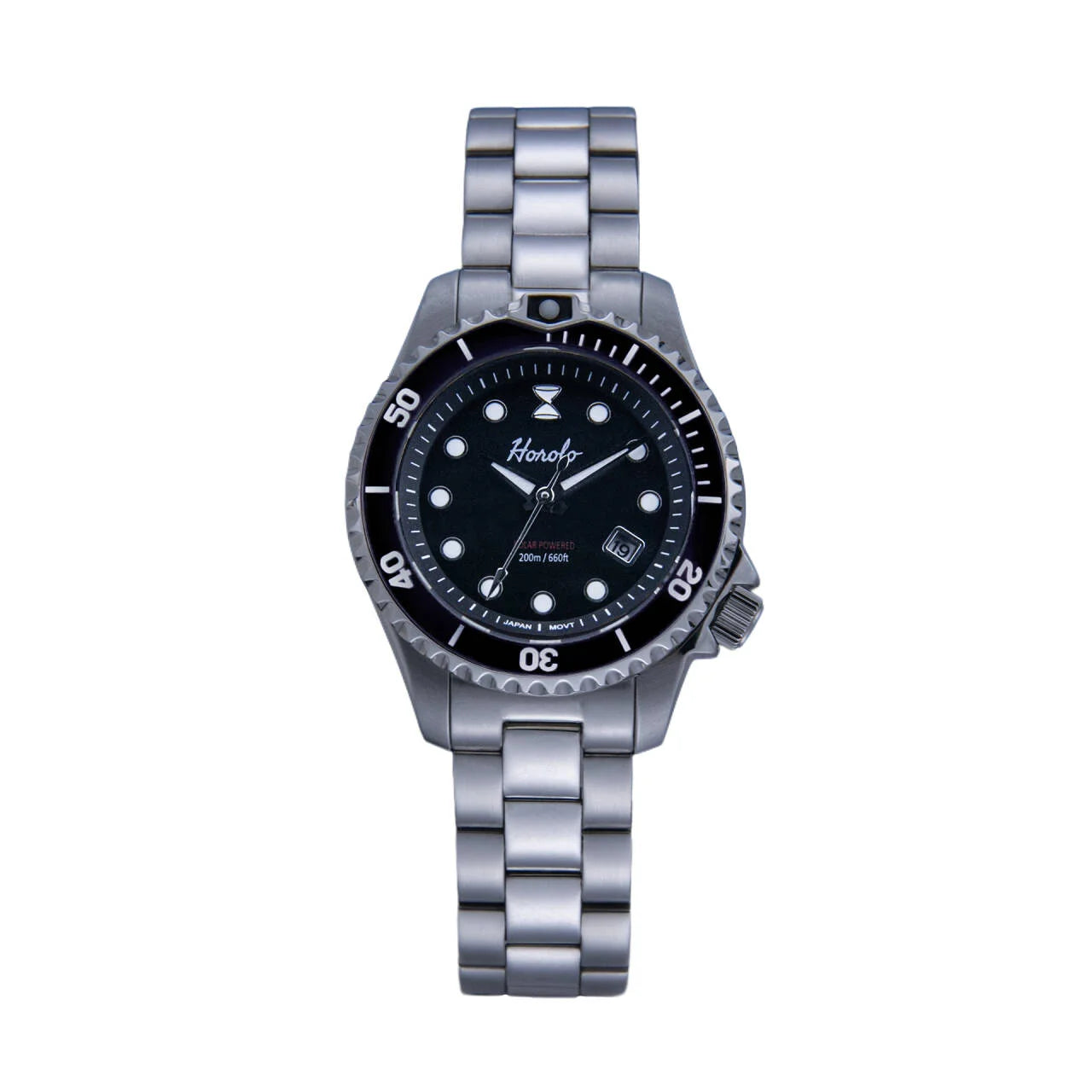 Horolo Women' Watches Japan Solar Movement 30mm Luminous Water Resistant Sapphire stainless steel Luxury Watch Gift For Wife