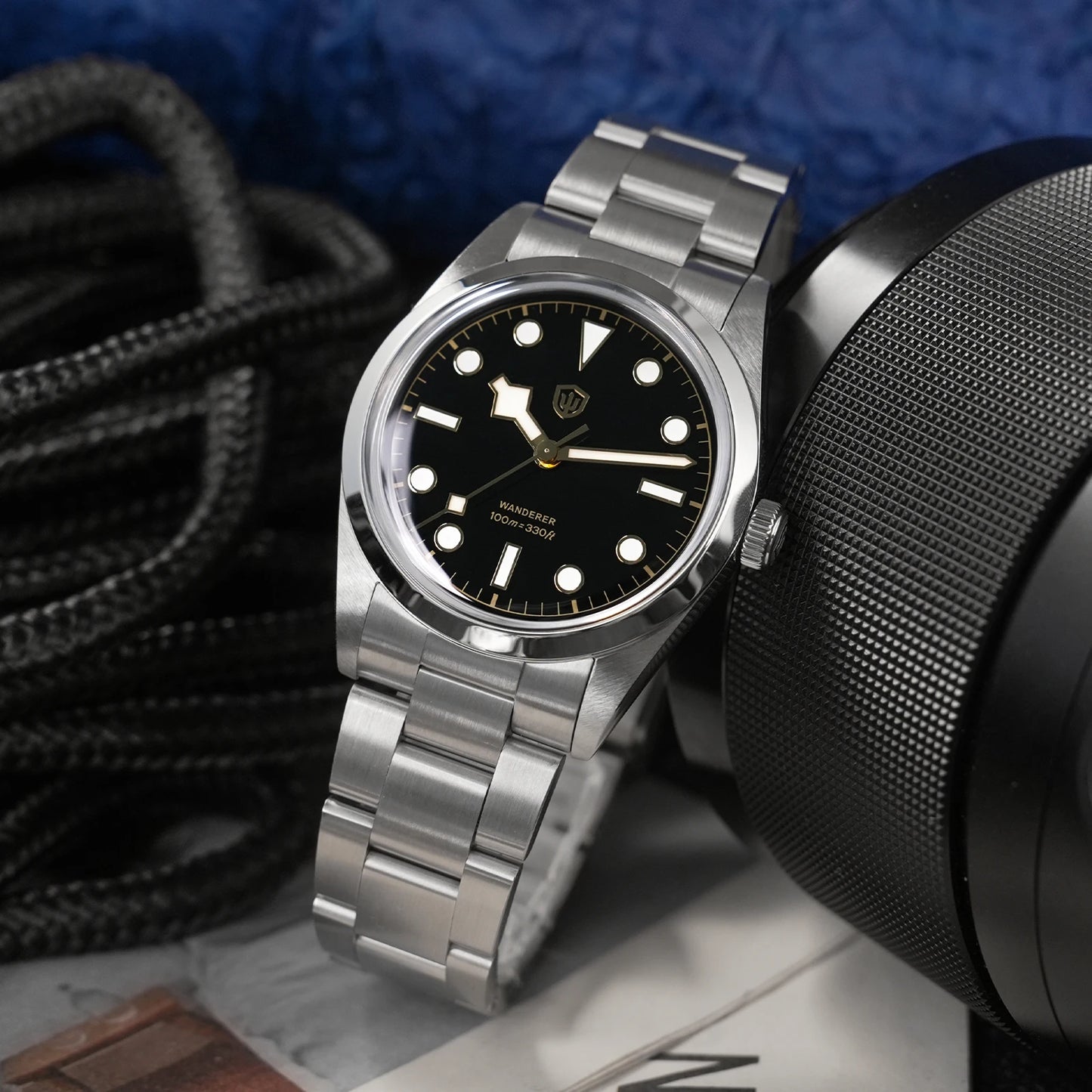 Watchdives WD1016 V3 Quartz Watch 37mm Stainless Steel Case Sapphire Vintage Watch  VH31 Sweep Movemet 100m Waterproof Men Watch