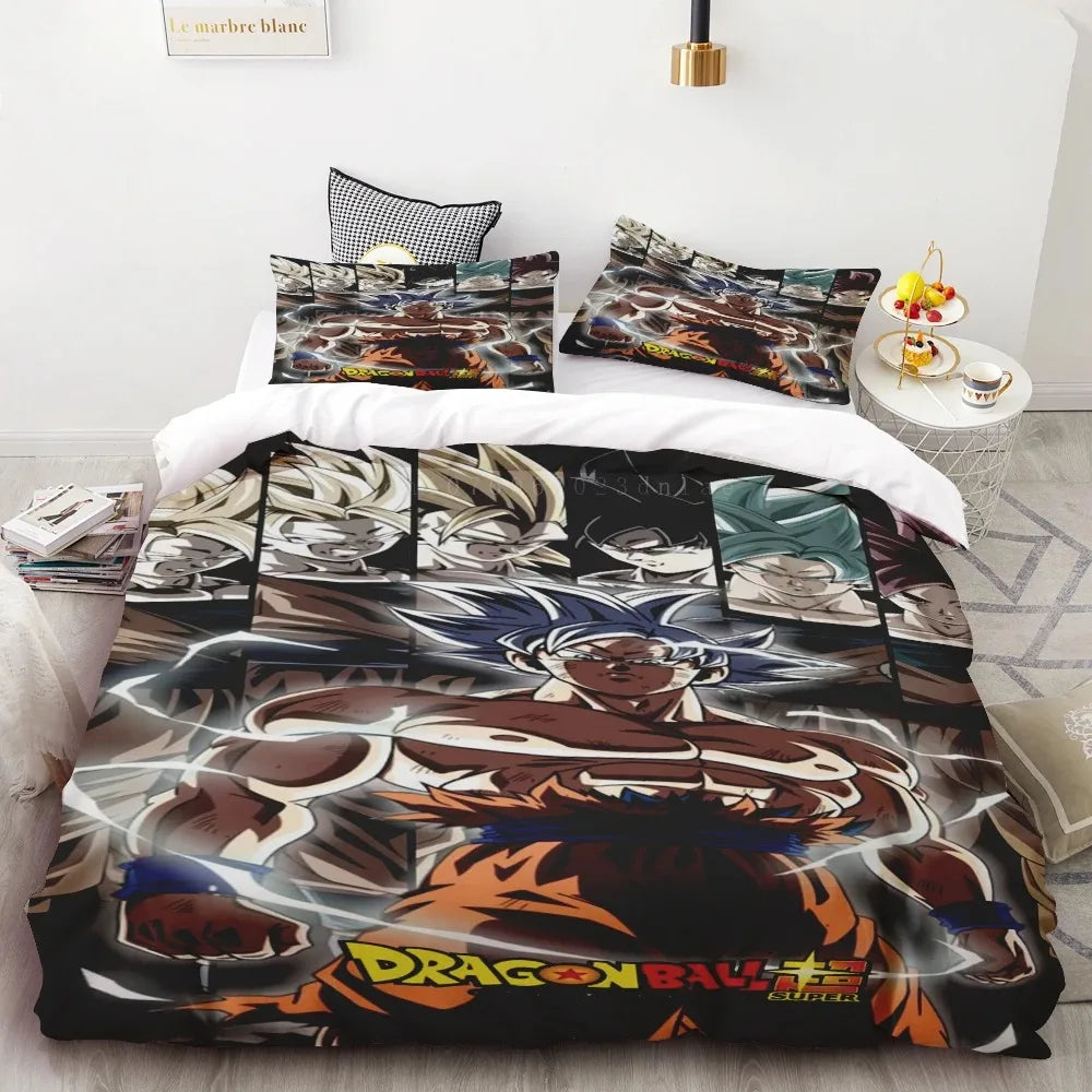Povlečení s povlakem na přikrývku Goku Dragon Ball pro teenagery a děti, chlapce – nejlepší dárek, dekorace do ložnice Queen King