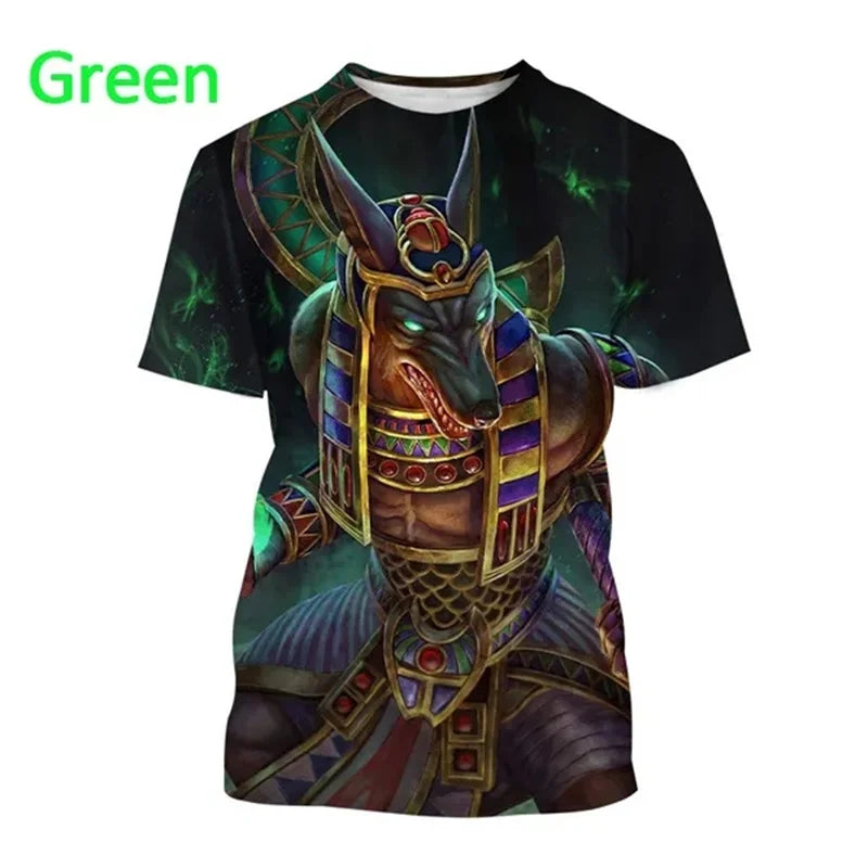 Grim Reaper Anubis T-shirts 3D-tryckt forntida egyptisk gud T-shirt Egyptens öga Farao Mode Harajuku kortärmad T-shirt