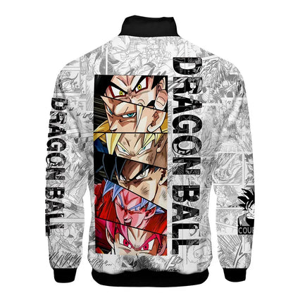 Anime Goku Dragon Ball Jacket Men Women Harajuku Hip Hop Japanese Zip Up Hoodies Goku Clothes Stand Collar Sweatshirt