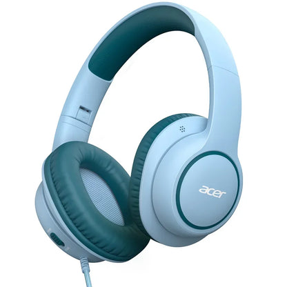 Casque filaire Acer pour enfants, idéal pour l’école, avec prise jack 3,5 mm, pliable, à porter sur les oreilles, pour les jeunes garçons et les jeunes filles, niveau sonore sécurisé de 85/94 dB.