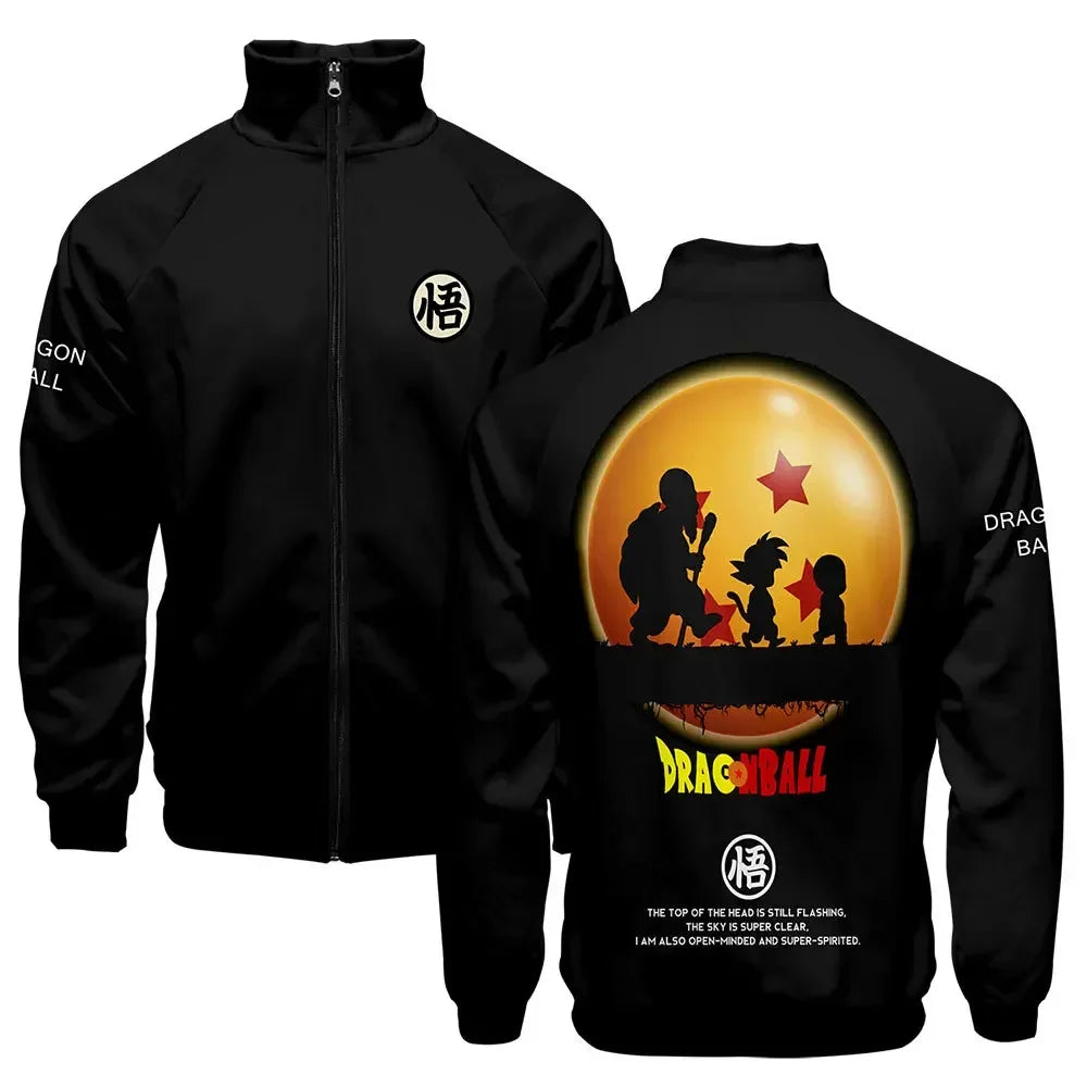 Anime Goku Dragon Ball Jacket Men Women Harajuku Hip Hop Japanese Zip Up Hoodies Goku Clothes Stand Collar Sweatshirt