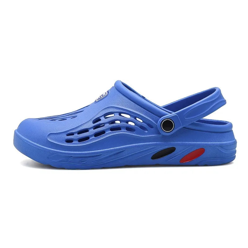 Sandales légères d'été pour hommes, chaussures décontractées, sabots troués, pantoufles plates de plage pour hommes, grande taille 49