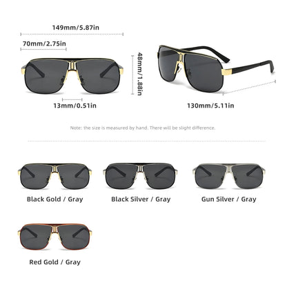 KINGSEVEN Men Women Polarized Alloy Square Oversized Frame Sunglasses Driving Sun Glasses Shades Oculos Masculino Male