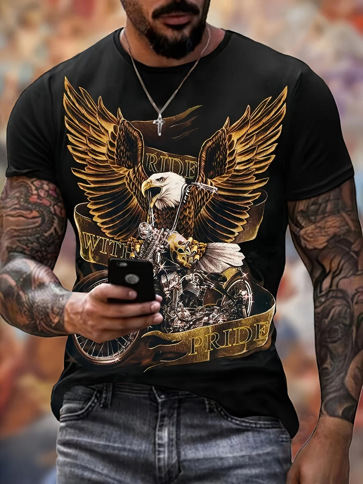 Fashion Eagle Grafik-T-Shirts Luxus-T-Shirt Sommer-T-Shirts für Herren Freizeit-Oberteile Kurzarm-T-Shirt 3D-Druck Herrenbekleidung