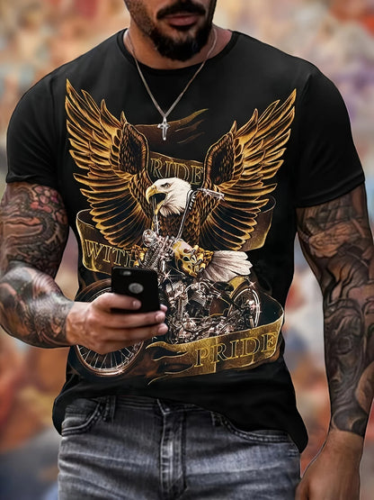 Fashion Eagle Grafik-T-Shirts Luxus-T-Shirt Sommer-T-Shirts für Herren Freizeit-Oberteile Kurzarm-T-Shirt 3D-Druck Herrenbekleidung