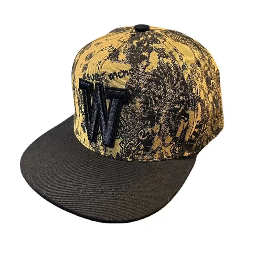 Men's Letter Embroidery All-match Flat Brim Baseball Cap Ladies Summer Hip Hop Hats Outdoor Shade Adjustable Casual Peaked Caps