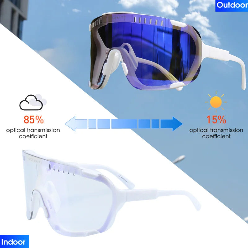 Original DEVOURS Photochromic Cycling Sunglasses Men women Sport Mountain Bike bicycle Glasses MTB Eyewear Discoloration