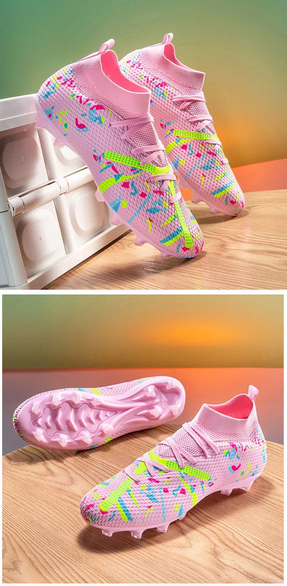 Nouvelles chaussures de football pour hommes, chaussures de sport professionnelles pour l'extérieur, antidérapantes, chaussures d'entraînement, baskets, chaussures de football pour terrain gazonné, ultralégères, unisex