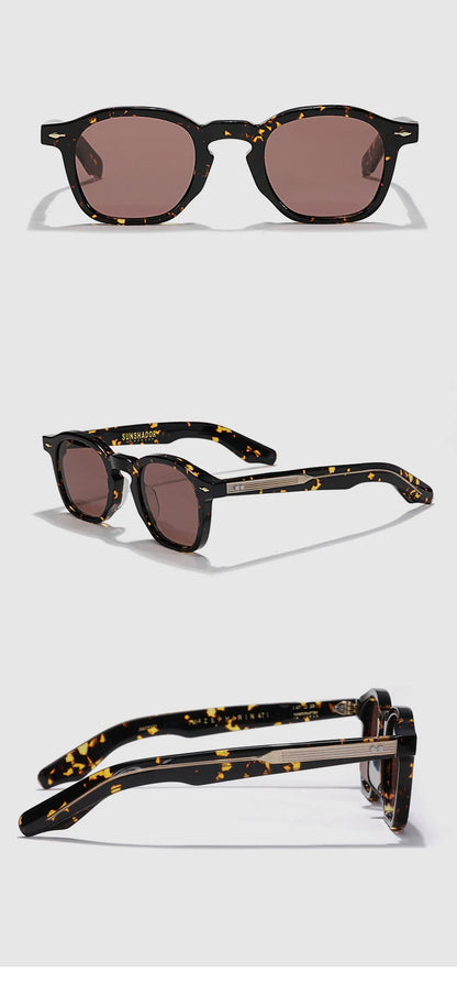 High QualityTortoiseshell Round Frame Handmade Sunglasses Designer Men Acetate Women's Beach Sun UV400 Sunglasses Can Be Carved
