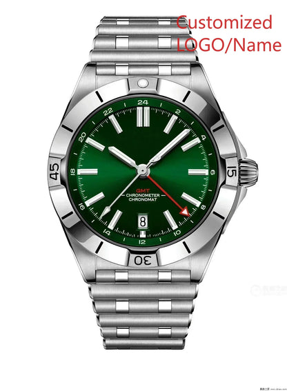 A989 Store Customized Watch  Sport Watch Green Blue Watches GMT Chronomat Automatic Mechanical 904L Stainless Steel