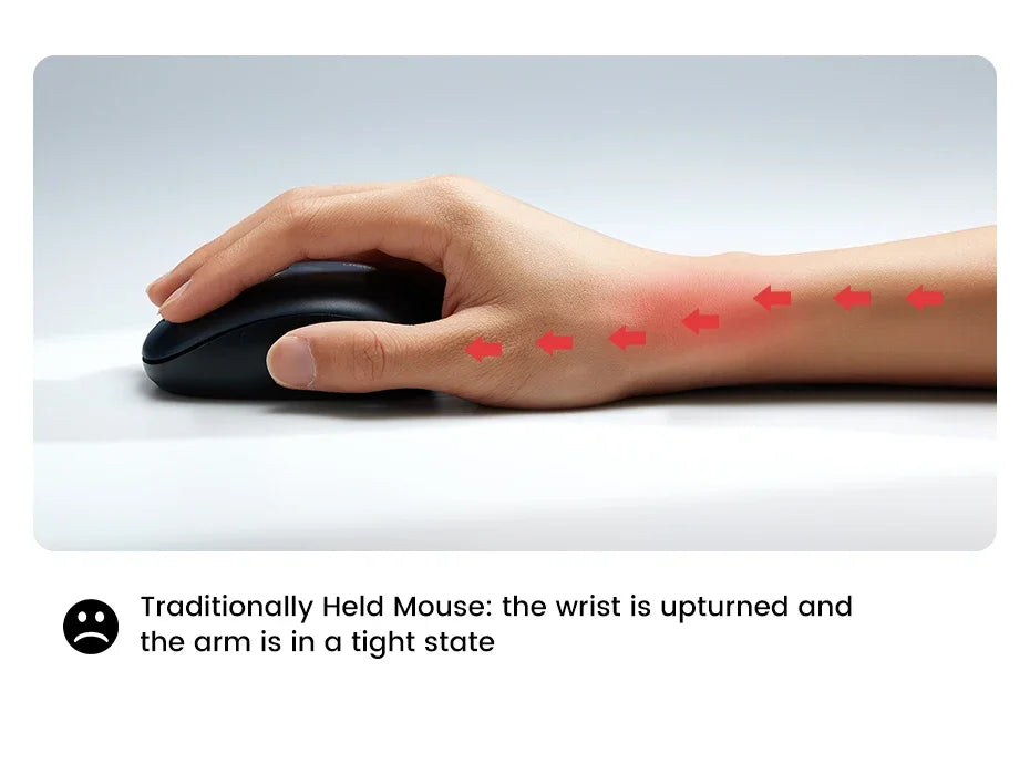 Trådløs mus Bluetooth 5.0 2.4G ergonomisk 4000DPI med 6 lydløse knapper til MacBook, tablet, bærbare computere, computer og PC