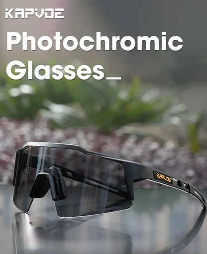 Kapvoe Photochromic Cycling Sunglasses Men Glasses Fashion Mountain Bicycle Outdoor Road Riding Goggles Eyewear Sports MTB Bike