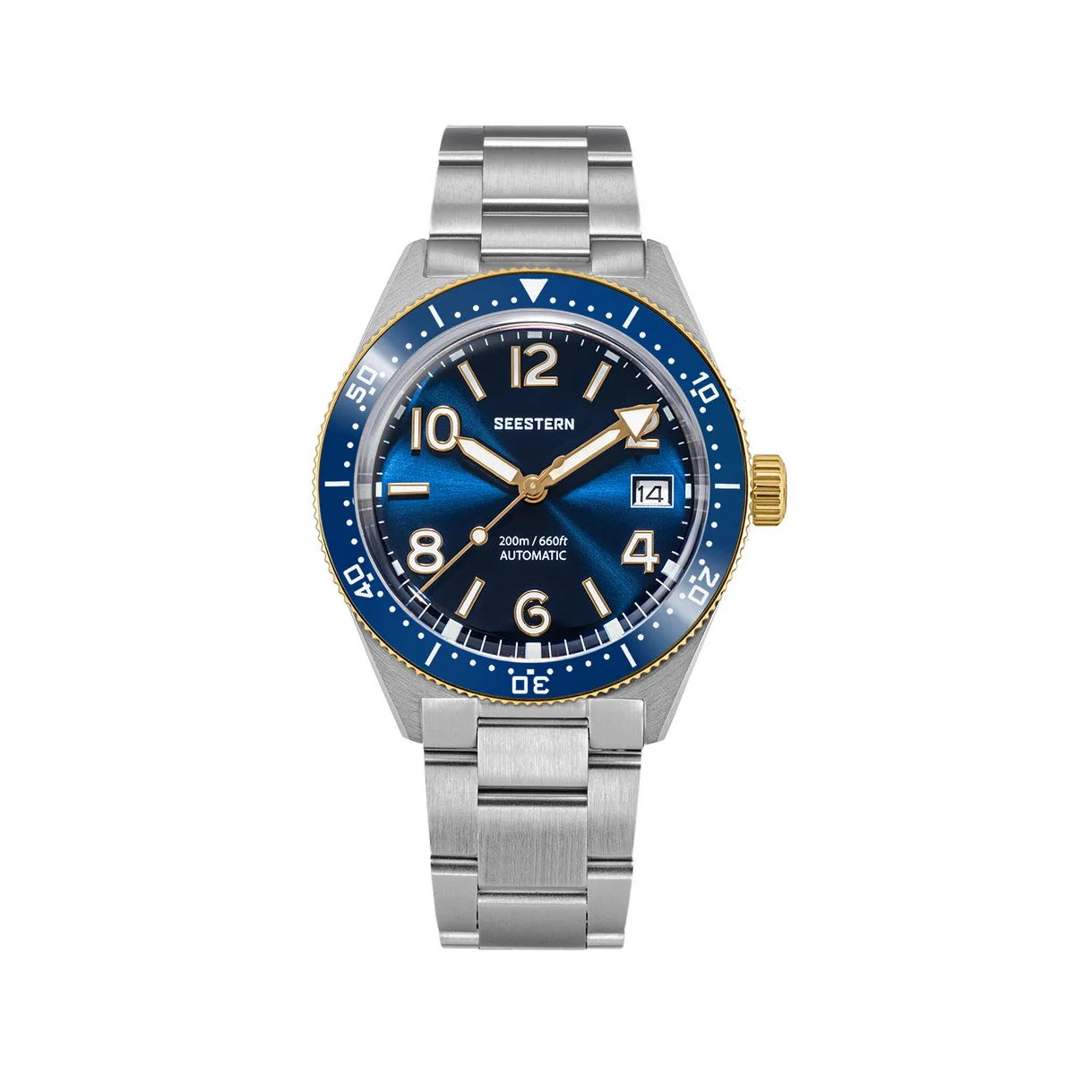 SEESTERN Diver Men's Watch Automatic Mechanical Wristwatches NH35 Movement Ceramic Bezel 20Bar Waterproof Sapphire Luminous S434-2