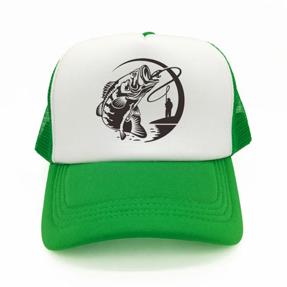 Fiske-skelett-trucker-keps, sommar, herr, cool fiskarkeps, basebollkeps, unisex, utomhus, nätkepsar, MZ-238