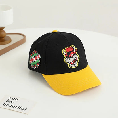 New Super Mushroom Peach Baseball Cap Creative High Color Cartoon Printed Boys and Girls anime merchandise Trendy birthday gifts